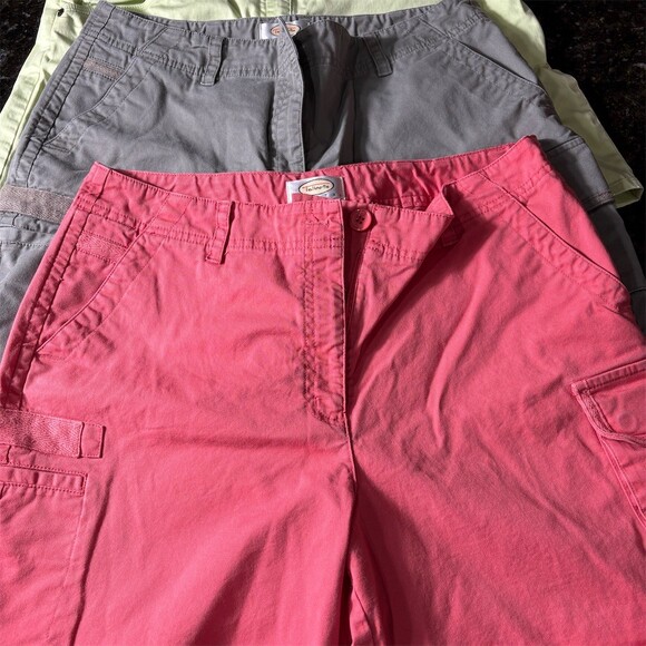 Talbots Pants - Talbots Petites Cargo Shorts Lot of 3 Womens Size 14P Coral Green Gray